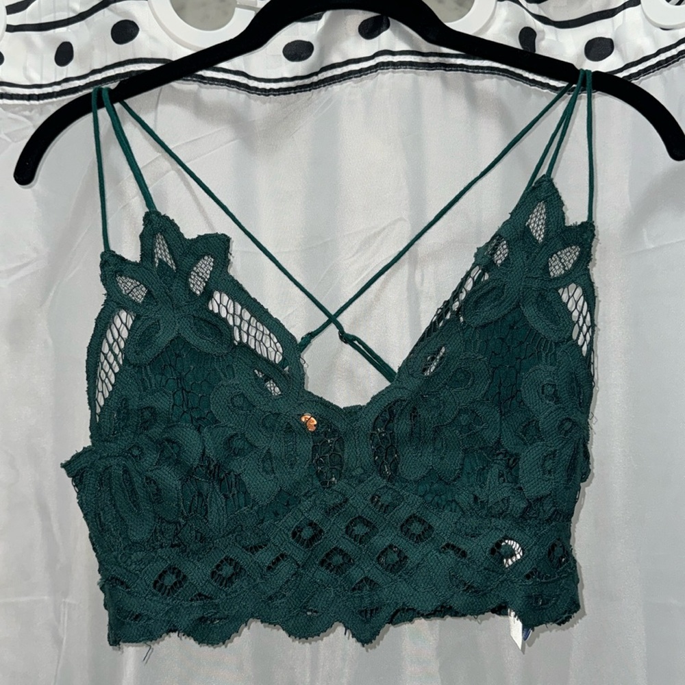 Free People Hunter Green Bralette - small - NWT